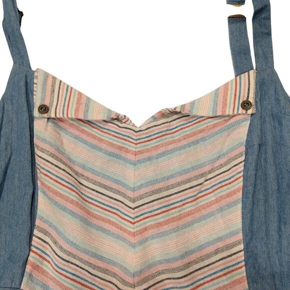 Modcloth Happiness and Cheers A Line Chambray Dress Size XL Retro Sleeveless - Picture 7 of 8